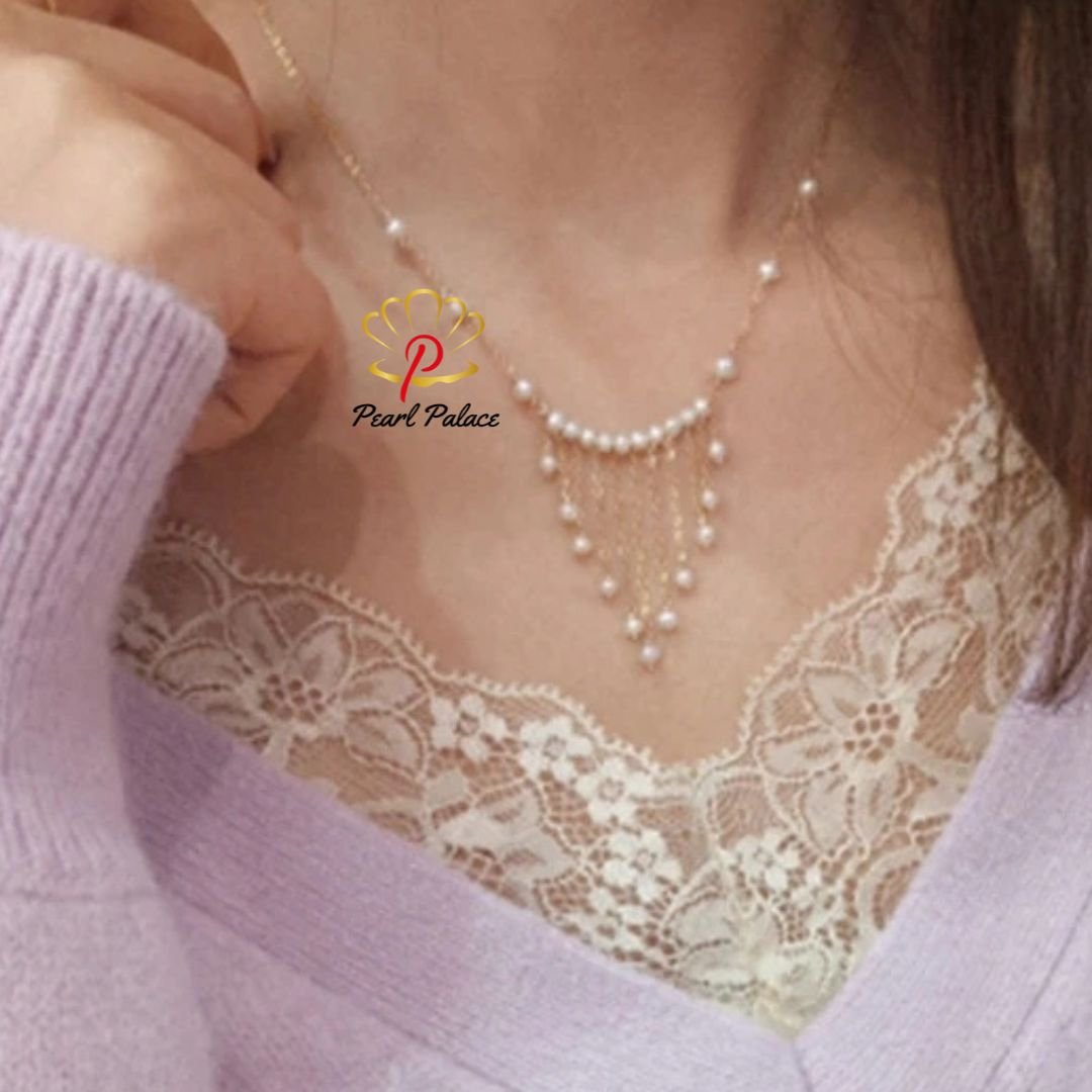 925 Silver Tassel Necklaces Handmade Gold Filled Jewelry Natural Pearl Pendants